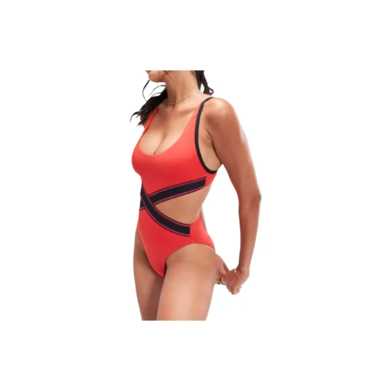 Speedo FLU3NTE Convertible Cut Out Swimsuit One-piece Swimsuit Women's Red-2