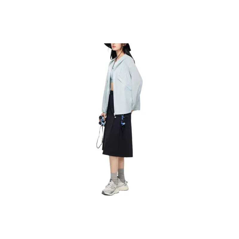 Anta Water Resistant Windproof Breathable Windbreaker Jacket Women's Light Sky Blue-1