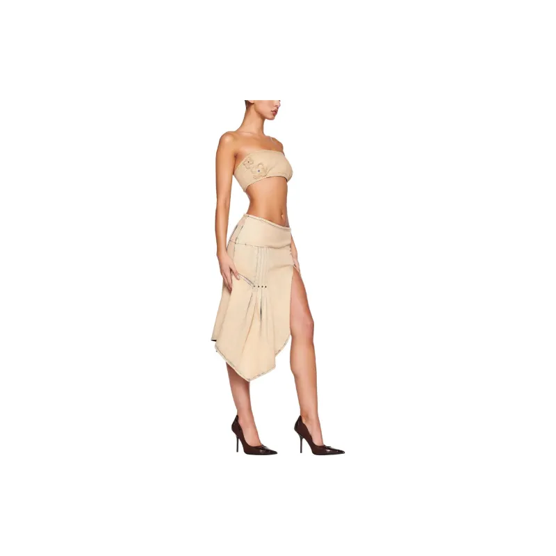I.AM.GIA FARAH SKIRT Denim Long Skirts Women's NEUTRAL/Tan-3