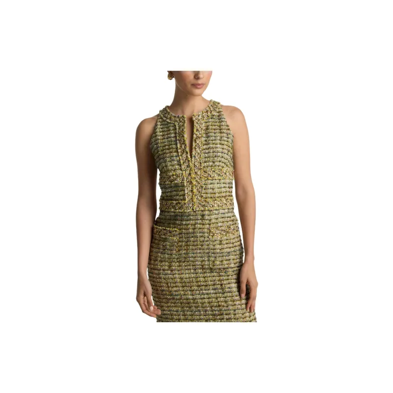 St. John Metallic-effect Tweed Midi Dress-4
