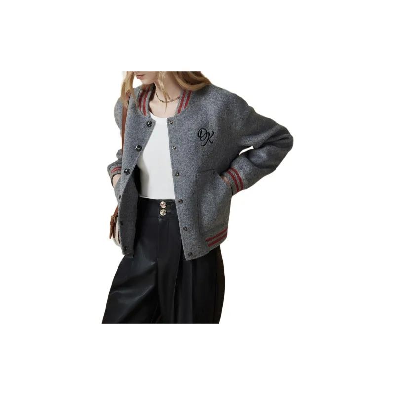 DKNY Baseball Jacket Women's Gray-1