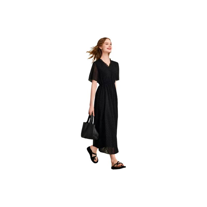HAVVA Short Sleeved Dresses Women's Black-2