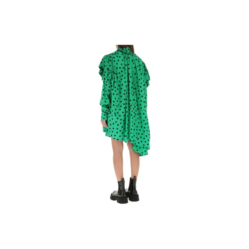 Balenciaga Long-Sleeved Dresses Women's Green-4