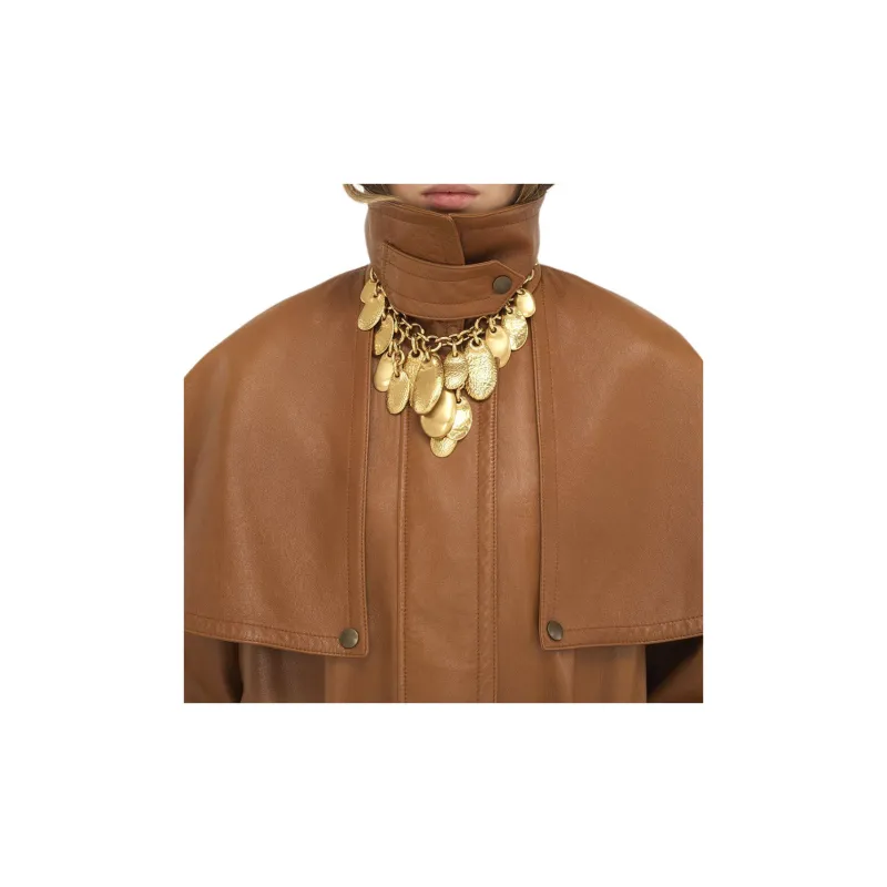Chloe FW24 Leather Jacket Women's Ochre-4