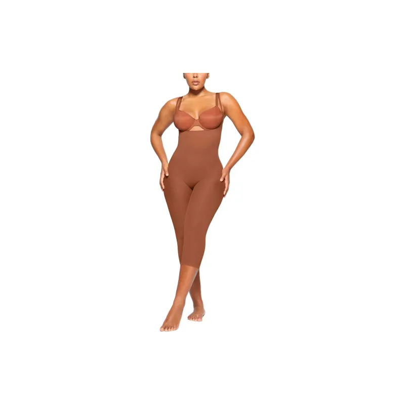 SKIMS EVERYDAY SCULPT OPEN BUST CATSUIT Jumpsuit Women's Bronze/Bronze-1