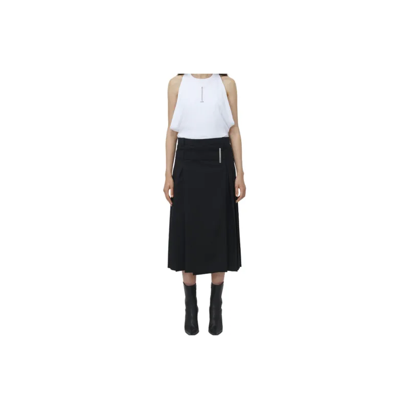 Alexander McQueen Belted Waist Pleated Midi Skirt-1