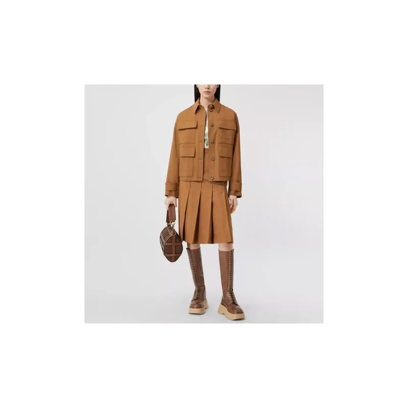 Burberry FW22 Casual Long Skirt Women's Camel-1