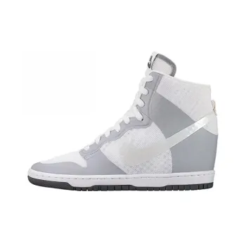 Nike Dunk High Sky Hi 2.0 Slip-Resistant Cushioning Wear-Resistant High-Top Skateboard Shoes Women's Gray White