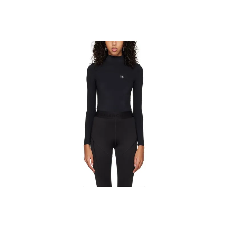 Balenciaga Long Sleeve Swim T Shirt 'Black'-4