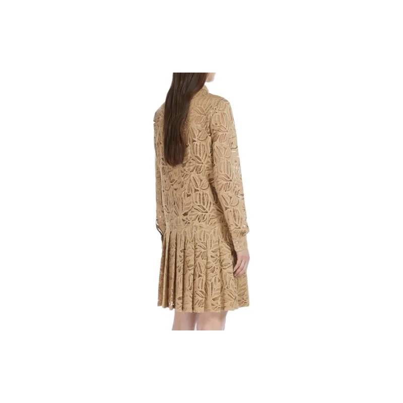 MaxMara Studio Long Sleeved Dresses Women's Beige-3