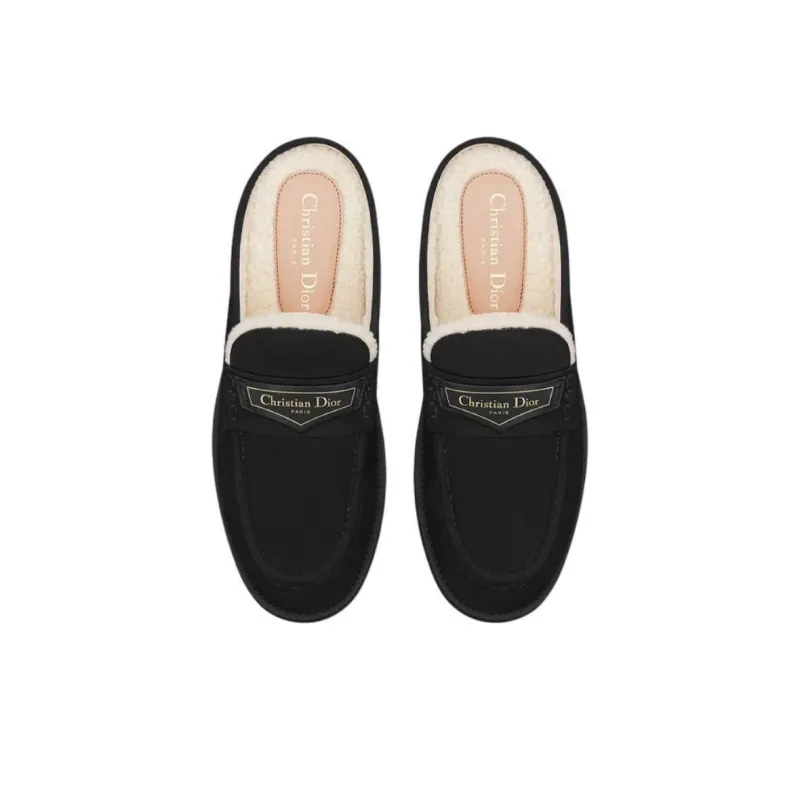 DIOR Boy Wrap toe Slippers Women's Black-3
