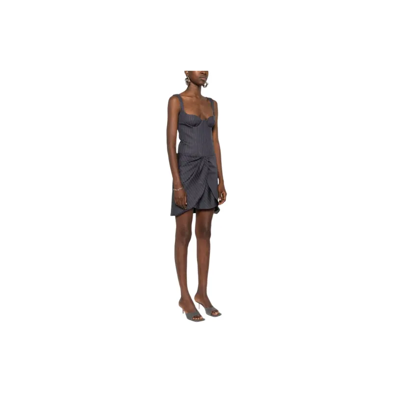 OFF-WHITE Pinstripe Twist Mini Dress-2