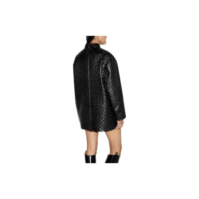 GUCCI Gg Embossed Leather Jacket-3