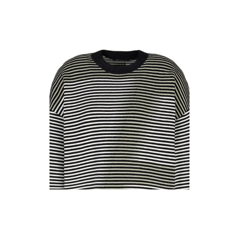 ARMANI EXCHANGEAE SS24 Sweater Women's Black White-1