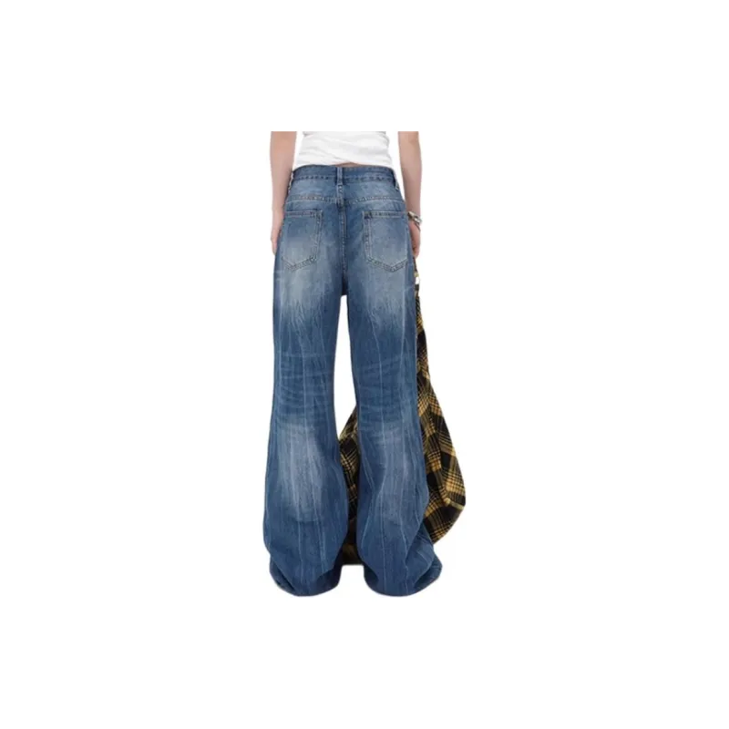 YINLEI Jeans Women's Crackle Blue-2