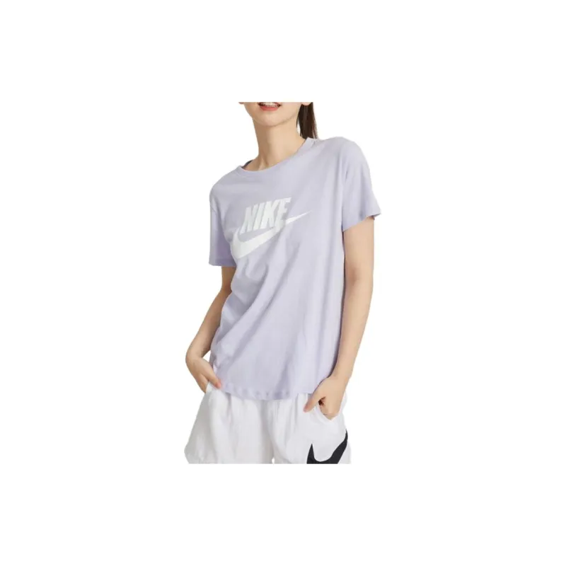 Nike Sportswear Essentials Women'ss Retro Logo Print Crewneck T-Shirt Purple-3