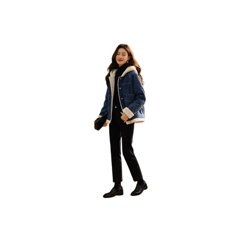 Mo Han Yi Mei Denim Jacket Women's Blue-2