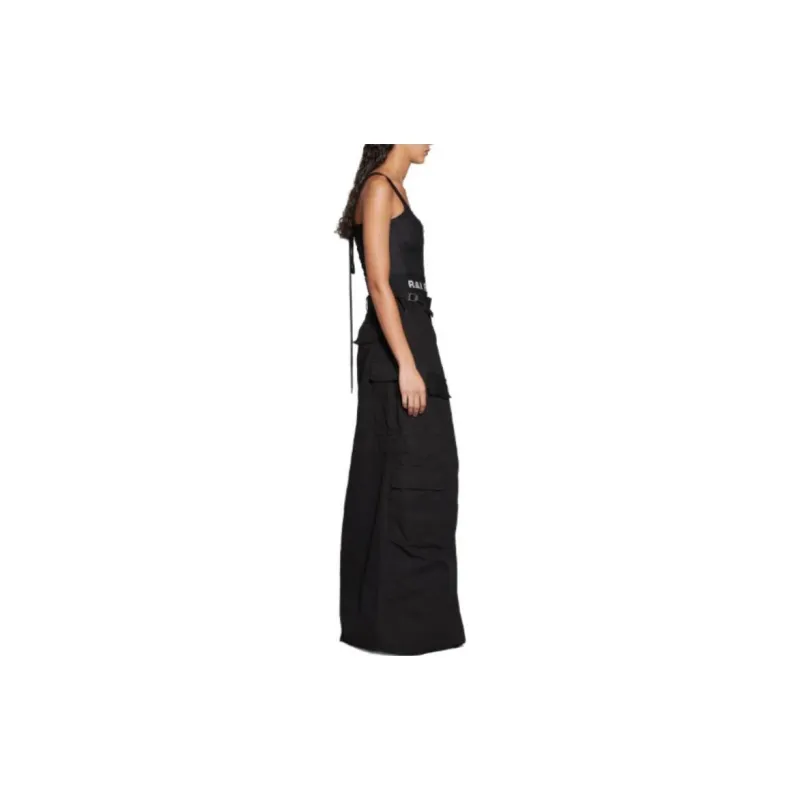 Balenciaga Women's Apron Cargo Pants Skirt Black-3