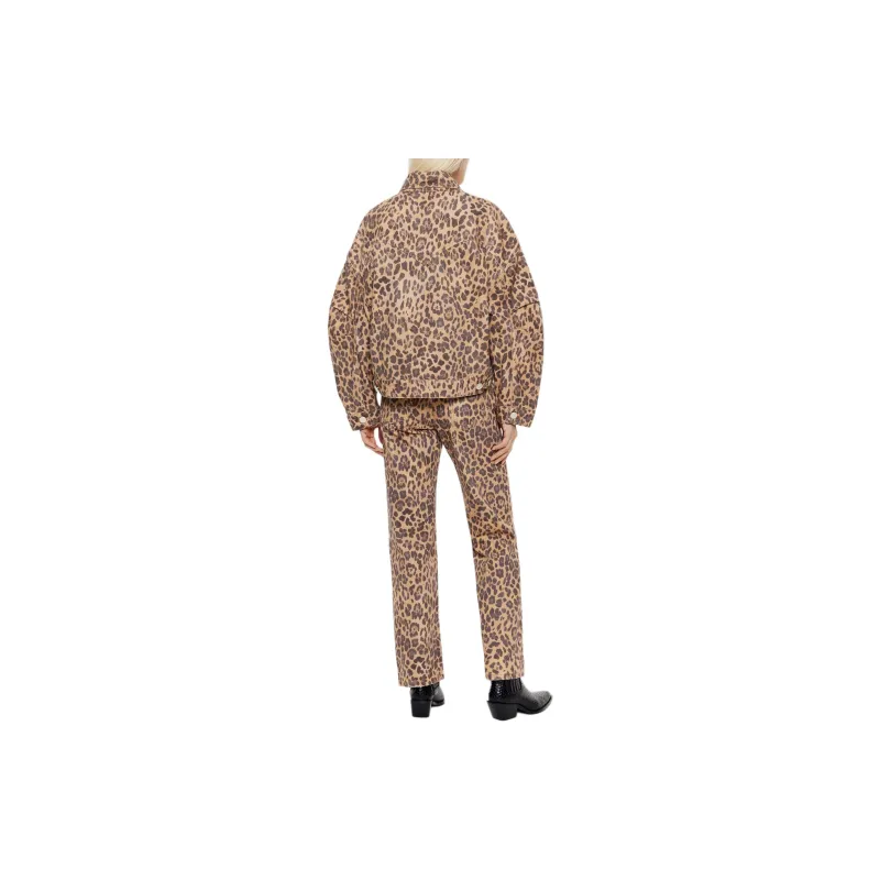 Bimba Y Lola Leopard print Oversize Denim Jacket-3