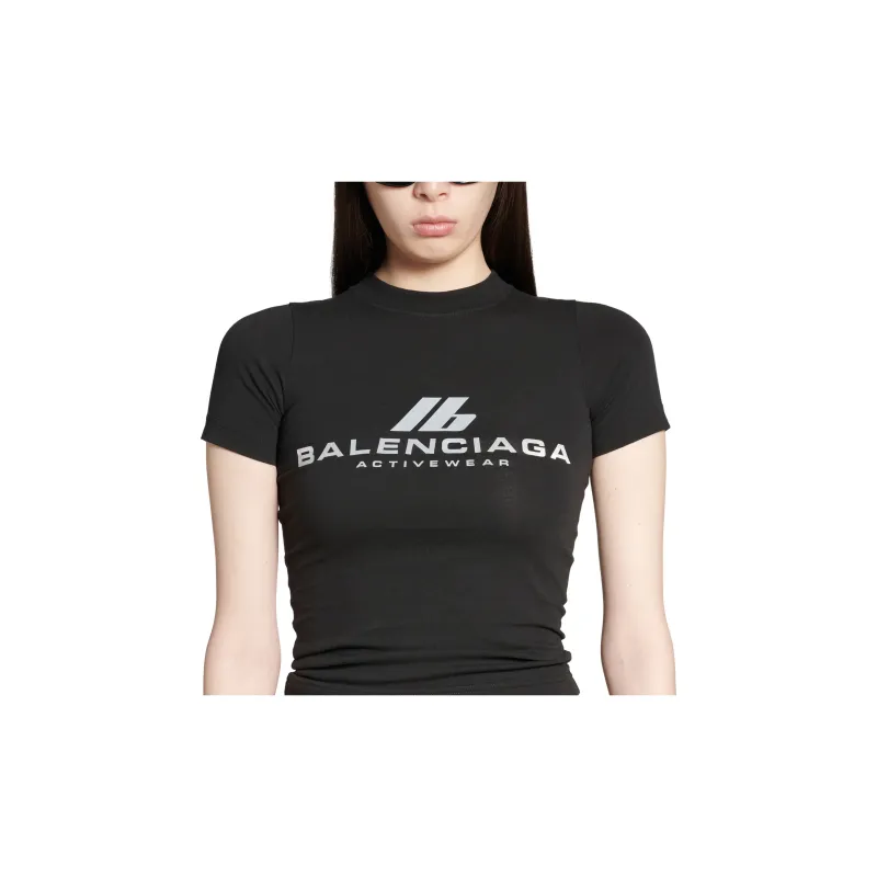 Balenciaga Activewear Fitted T Shirt 'Faded Black'-4