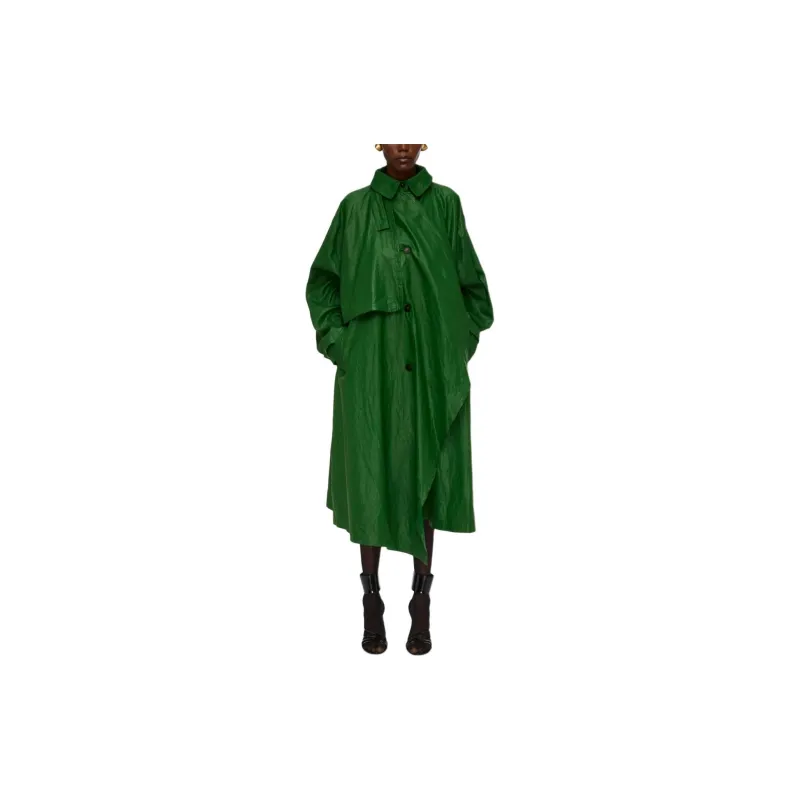Ferragamo Asymmetric Linen Trench Coat-1