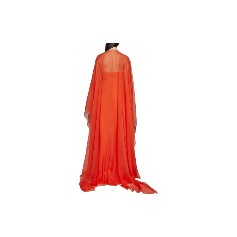 Valentino Long-Sleeved Dresses Women's Orange-1