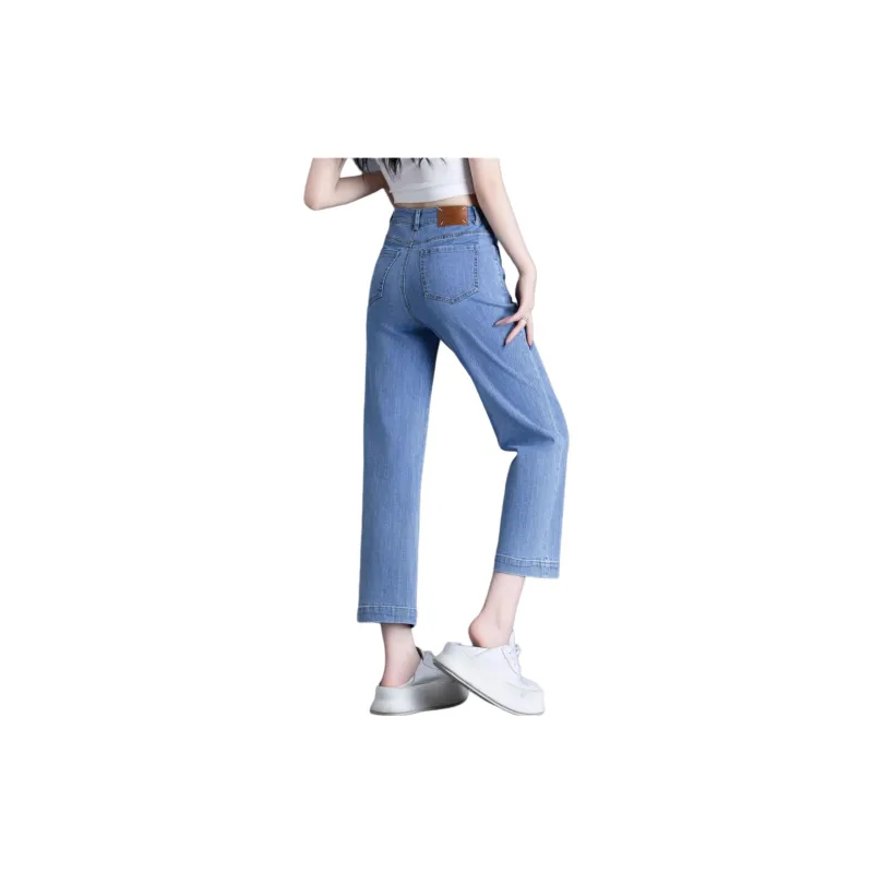 You Cow Me Pants Jeans Women's Light Blue-3