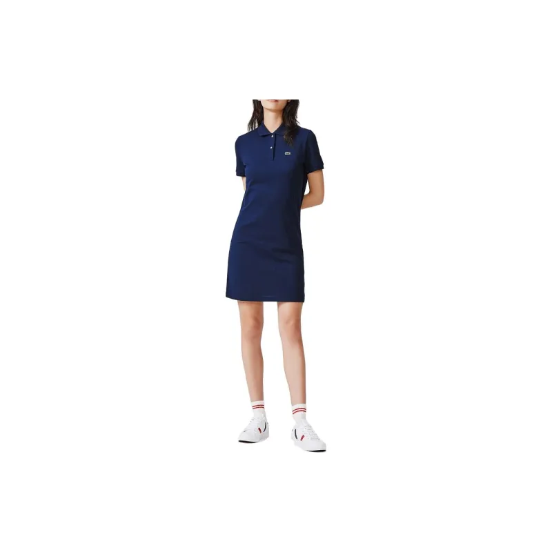 LACOSTE Short Sleeved Dresses Women's Navy Blue-2
