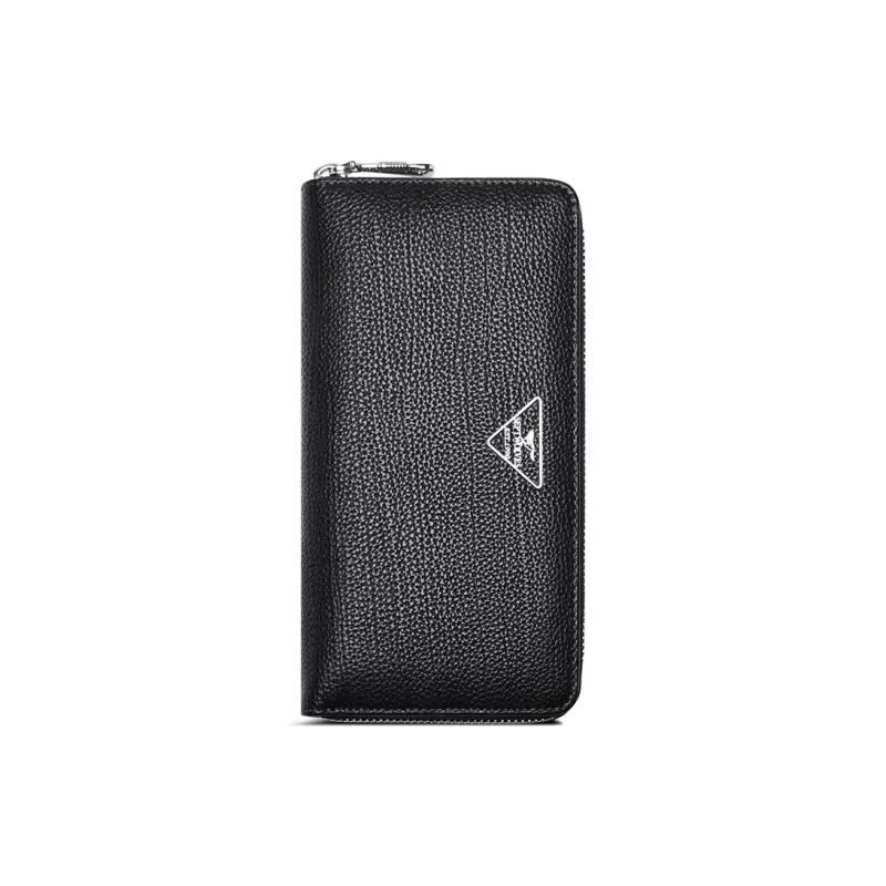 SEPTWOLVES Artificial Leather Wallet With Zip Closure Clutch Large Size Men's Black-5