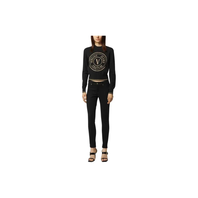 VERSACE JEANS COUTURE Logo intarsia Cotton Jumper-3