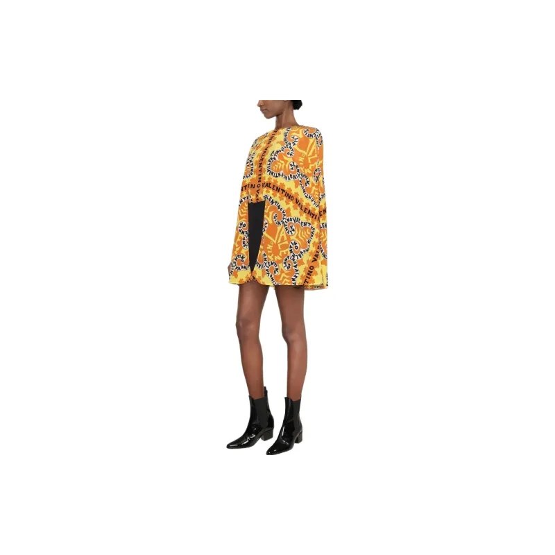 Valentino Long Sleeved Dress Women's Yellow-3