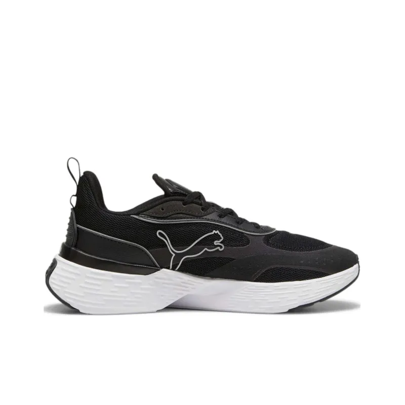 PUMA Softride Sway Breathable Low-Top Running Shoes Unisex Black White-1