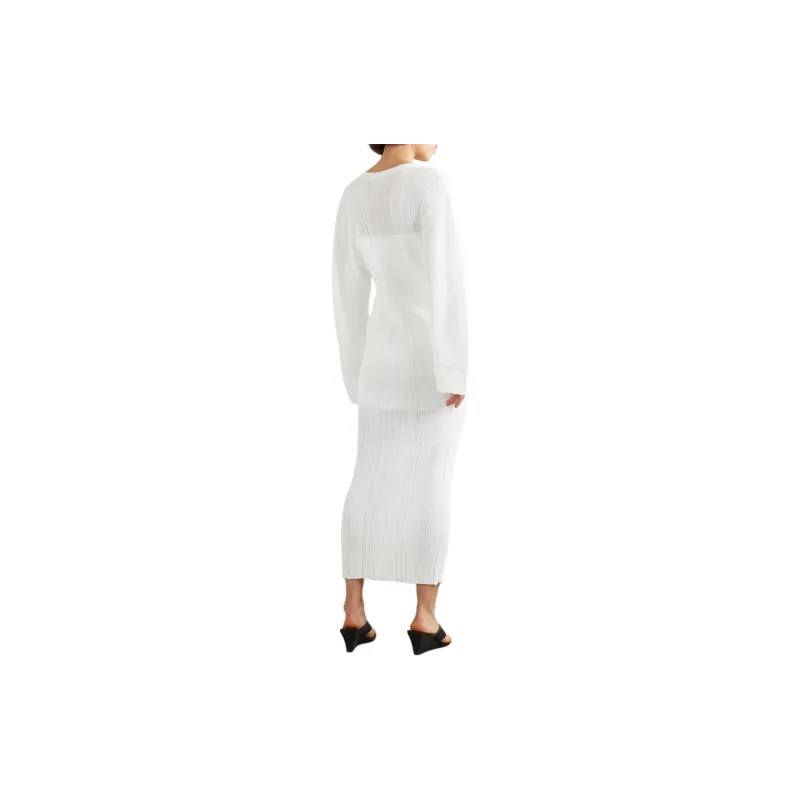 Stella McCartney Fine Ribbed Drop Shoulder Midi Dress-2