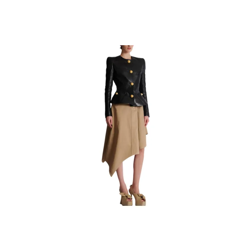BALMAIN Leather Peplum Jacket-2