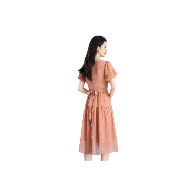 Mylan Short Sleeved Dresses Women's Light Orange-2