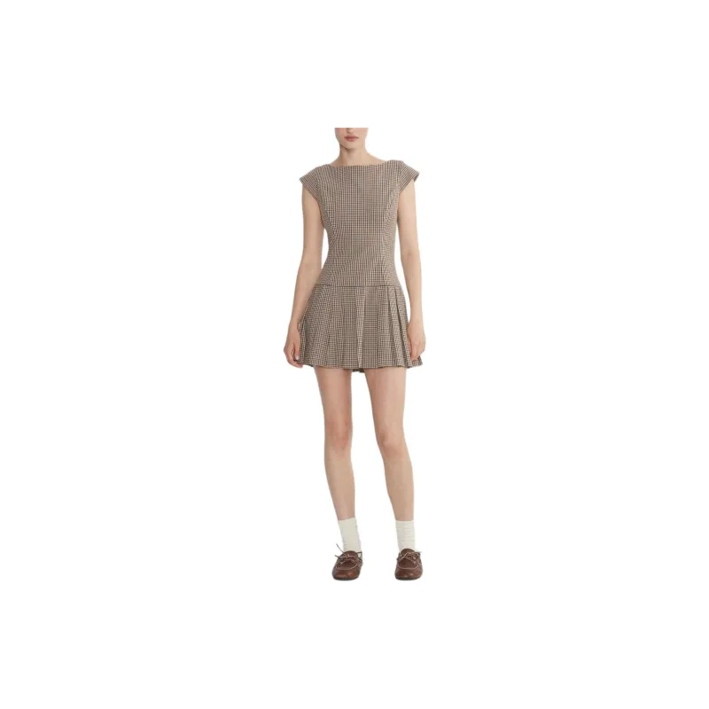 ARITZIA FW24 Sunday Best Palette Dress Short-Sleeved Dresses Women's Liliana Beige Black/Beige Black-2