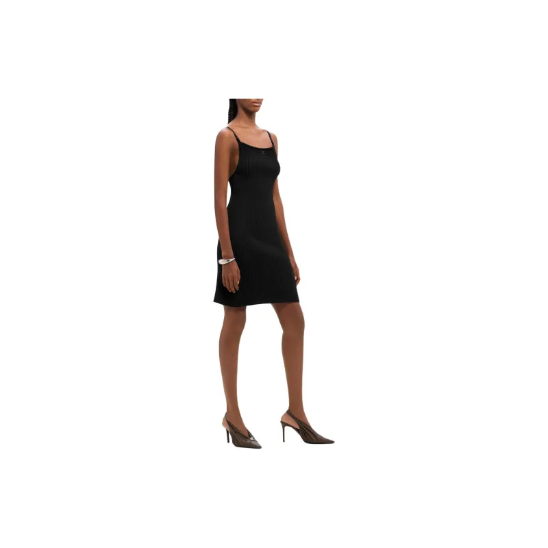 COURREGES Sleeveless Ribbed Knit Mini Dress-2
