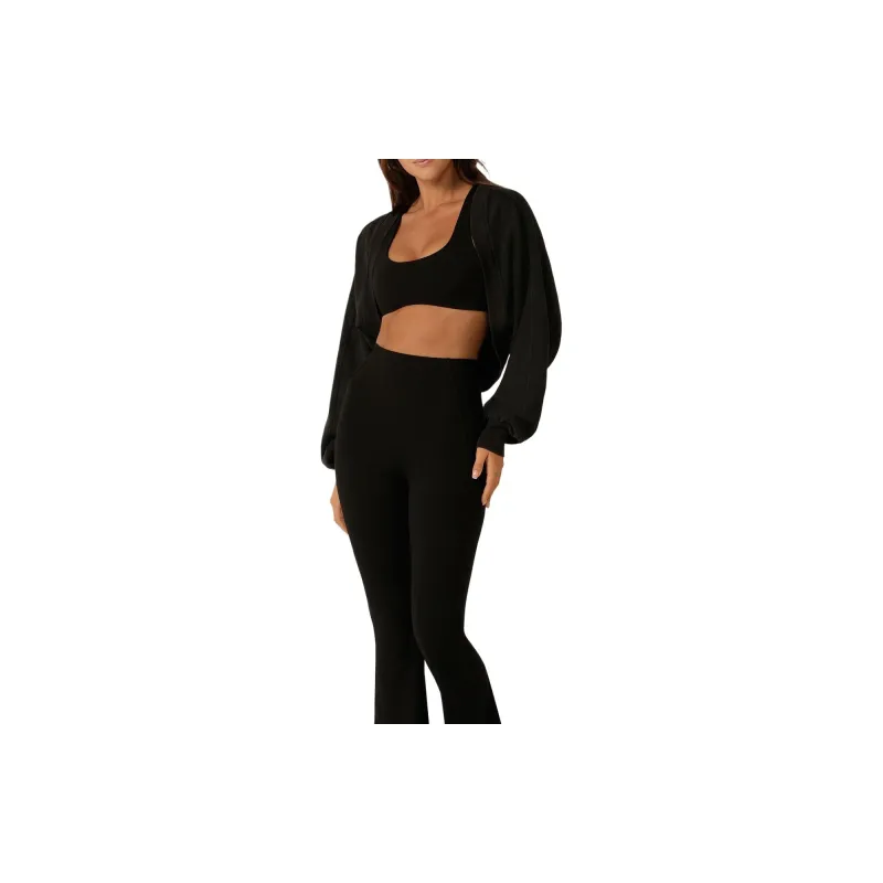 LORNA JANE Warm Up Shrug Cropped Coats Women's Black-6
