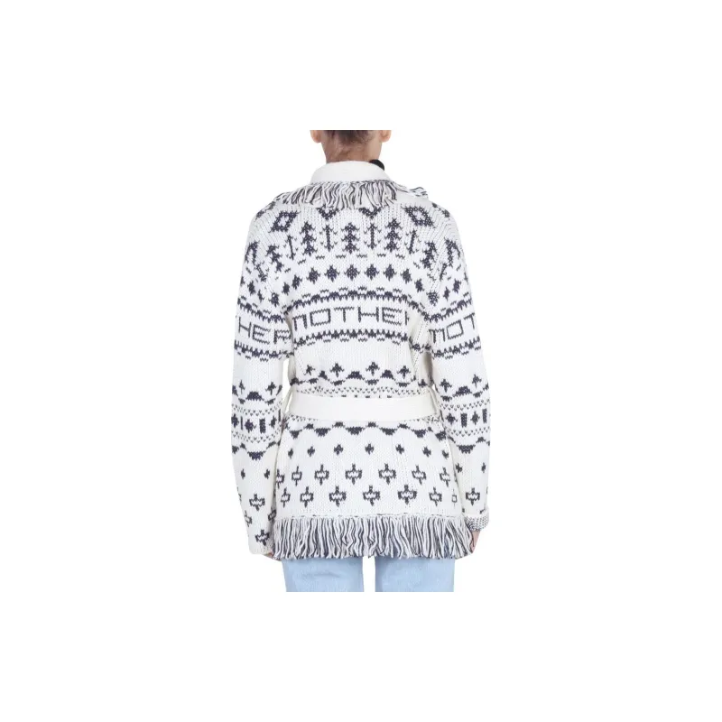 MOTHER Belted Fringed Edge Cardigan-2