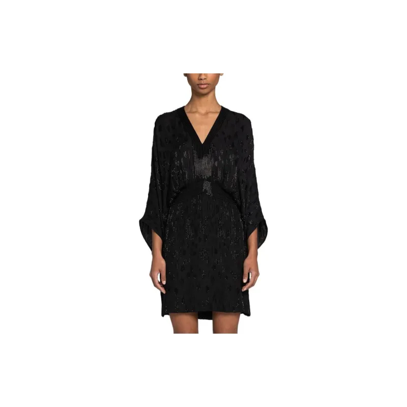 Roberto Cavalli Bead embellished Short Silk Dress-3