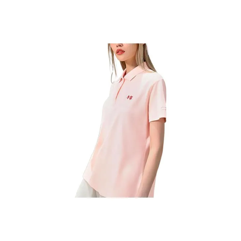 LiNing Sports Lifestyle Collection Sports Trendy Collection Polo Shirt Women's Pink-7