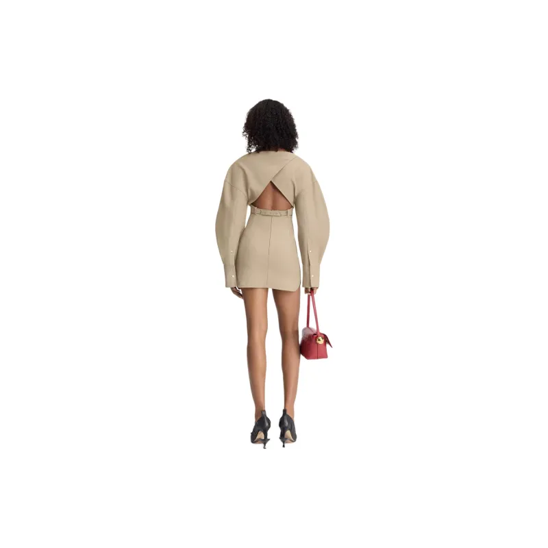 Jacquemus Casaco Shirt Dress 'Beige'-3