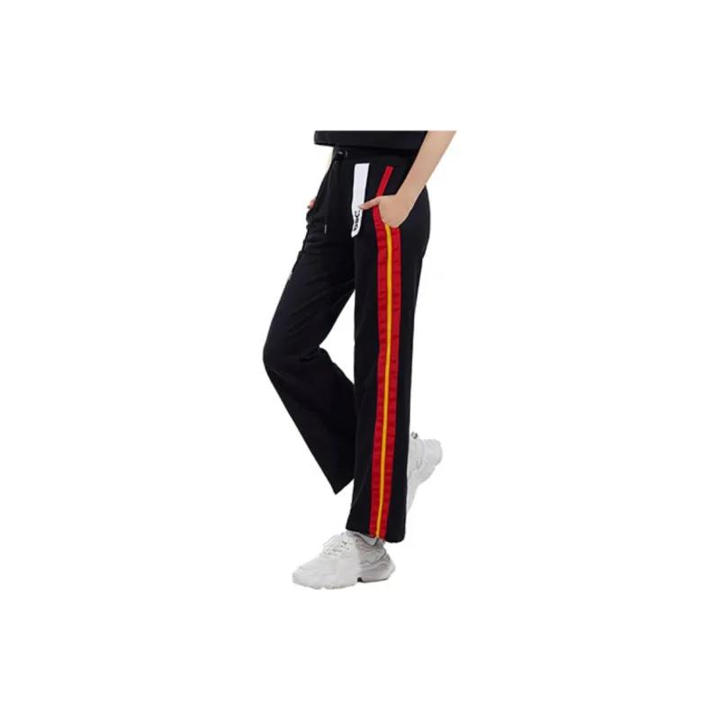 DSG DISGUSTO SS22 Straight Sports Pants Women's Black Red-2