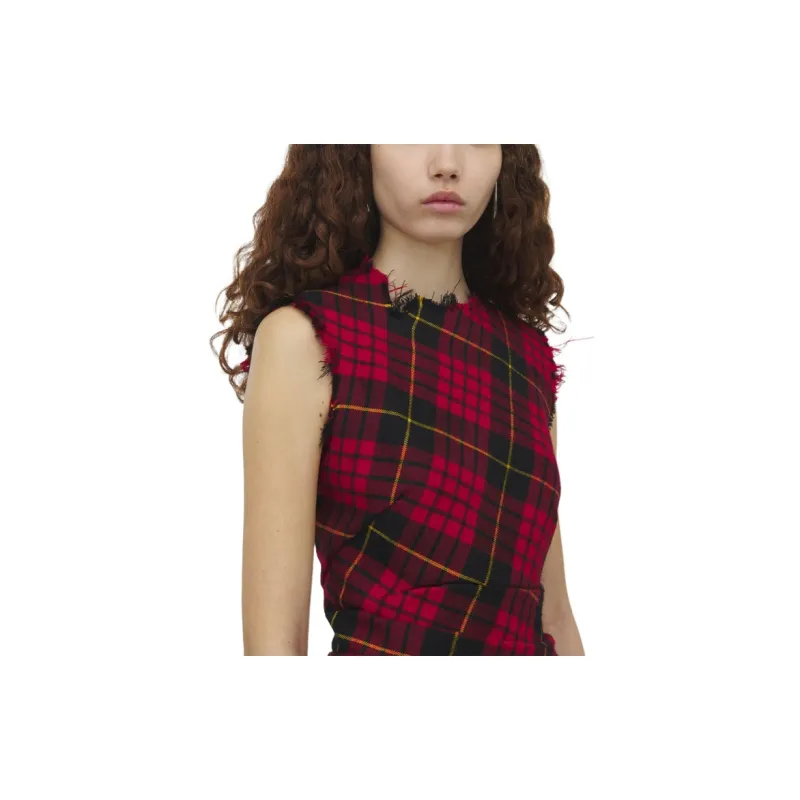 Alexander McQueen Fray Detailed Sleeveless Mini Dress-5