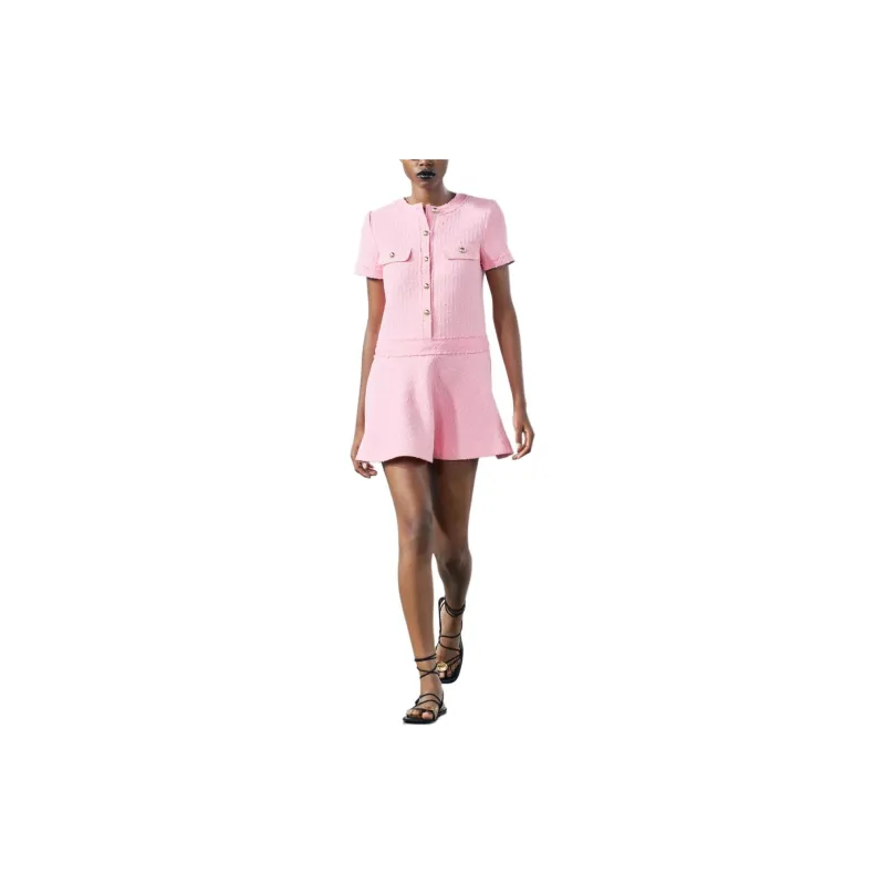 ZARA Short-Sleeved Dresses Women's Pink-4