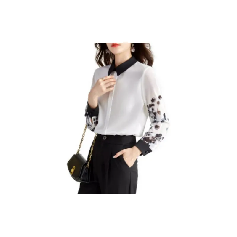 OUNIXUE Shirts Women's White-2