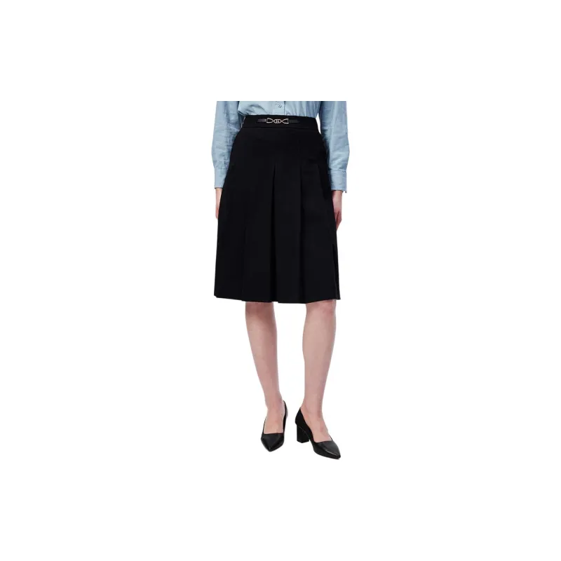 HAZZYS Casual Long Skirt Women's Navy Blue-1