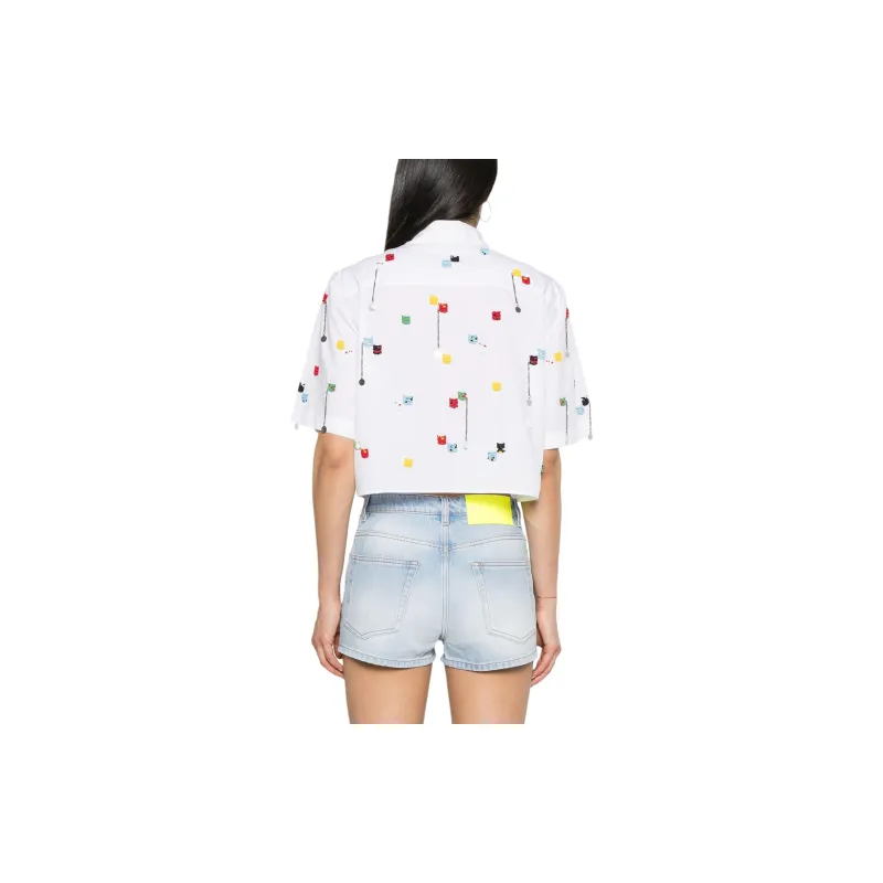 MSGM Bead embellished Cotton Shirt-1