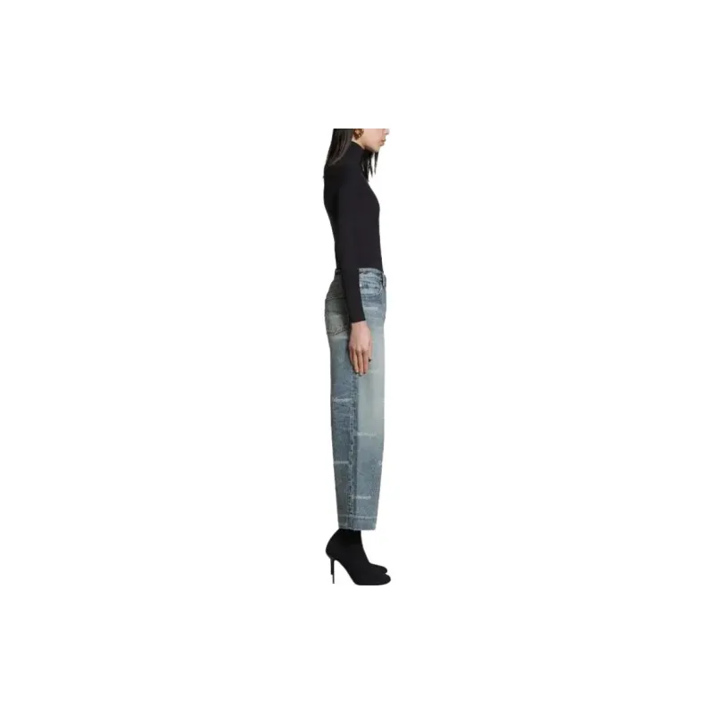 Balenciaga Logo Printed Low Rise Denim Jeans-4