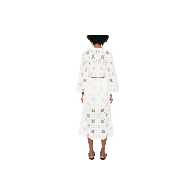 Zimmermann Belted Crochet Midi Dress-3